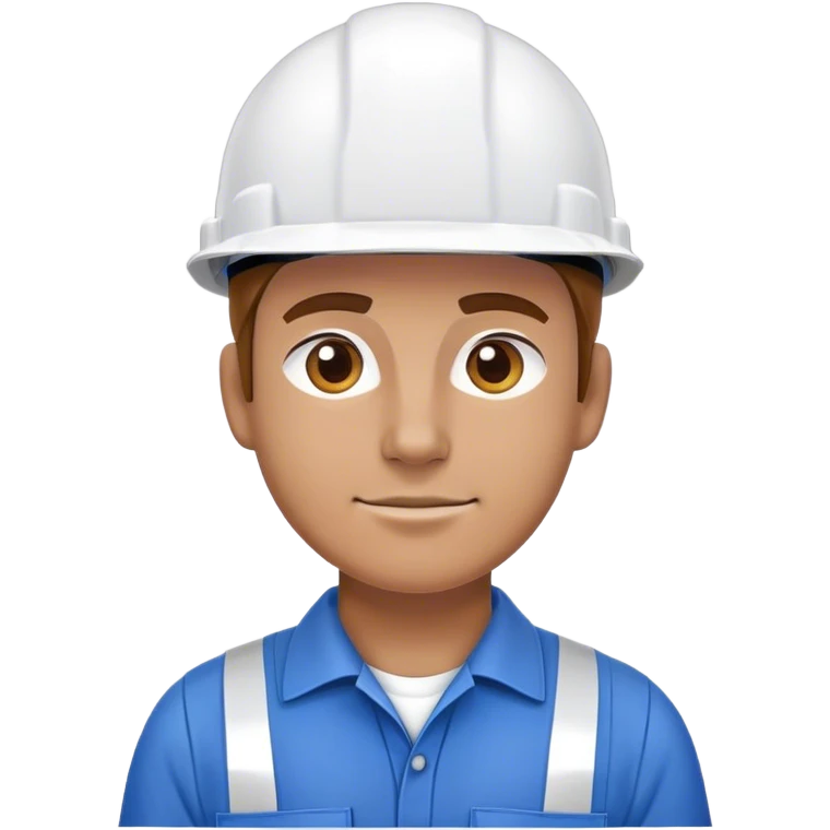 construction employe use helmet white and use uniform blue sky emoji