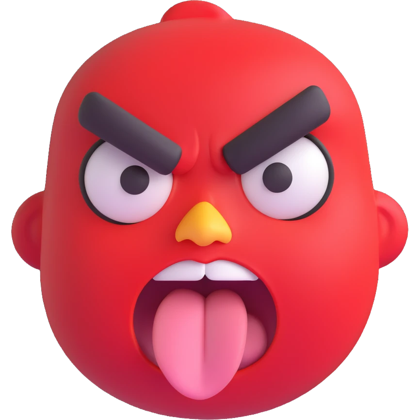 an emoji of an angry face with tongue out emoji