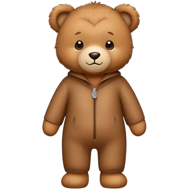 cute teddy bear in a plush jumpsuit  emoji