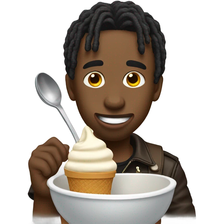 Travis Scott eating ice cream emoji