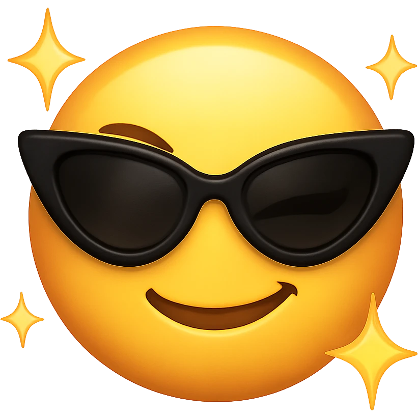 slay emoji, dramatic wink, radiant and trendy emoji