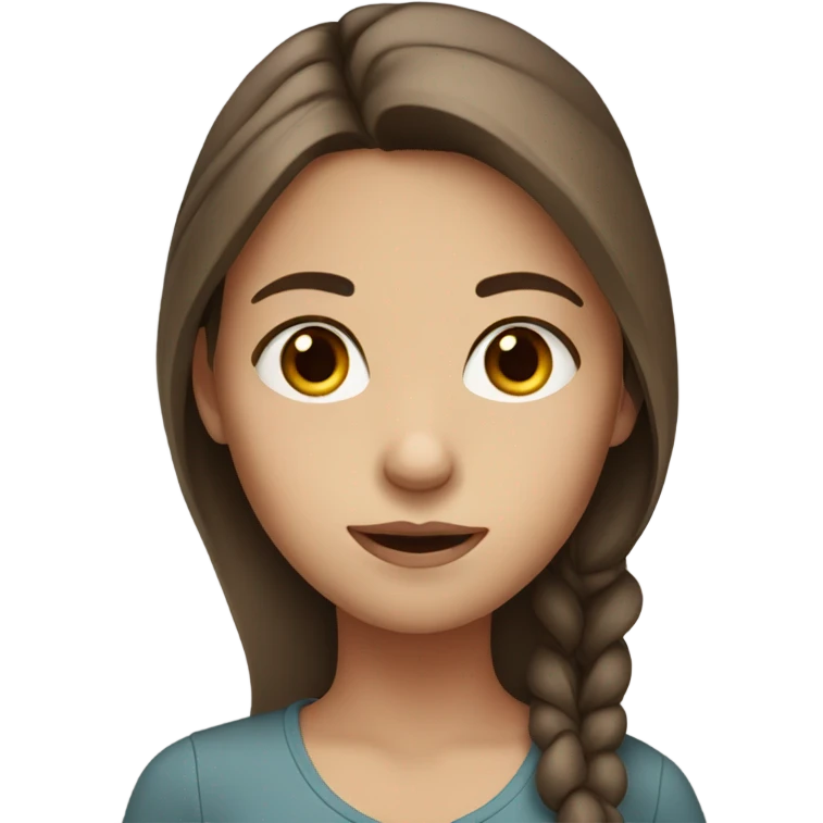 Girl with grey eyes and brown hair  emoji