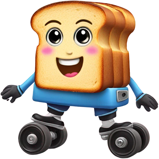 Roller skating toast emoji
