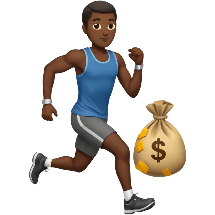 Black Man running with moneybag 💰 emoji