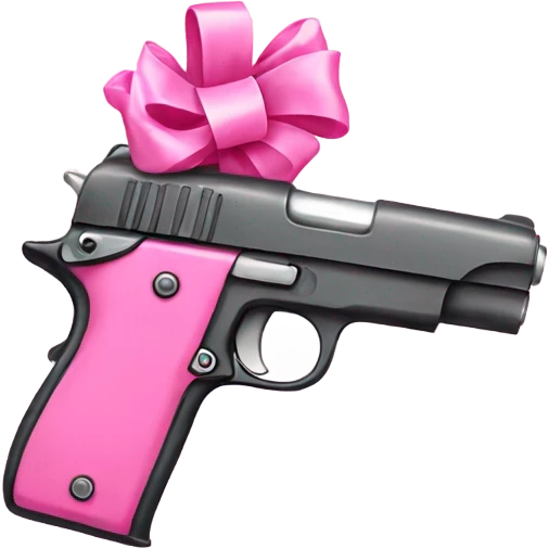 pink pistol with a pink ribbon emoji