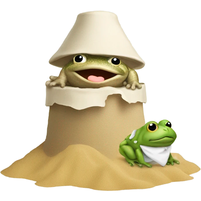 Toad in diapers building sandcastle emoji