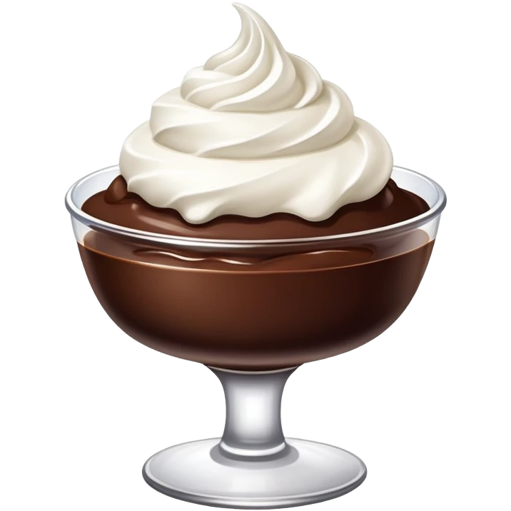 Chocolate pudding with whipped cream  emoji