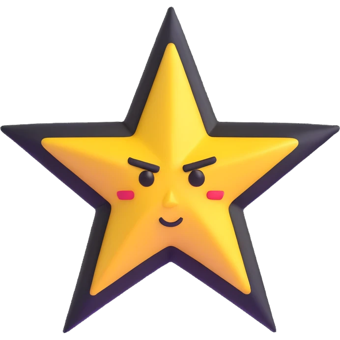 determined star with strong eyebrows emoji
