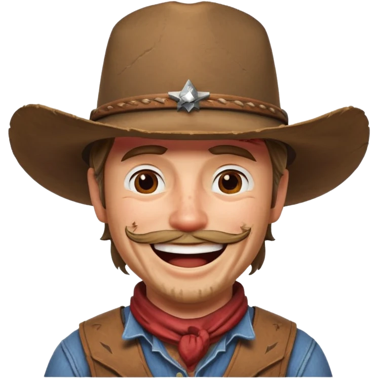 A laughing cowboy in the style of Red Dead Redemption 2 emoji