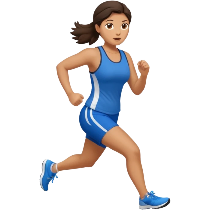 stocky brunette woman running emoji