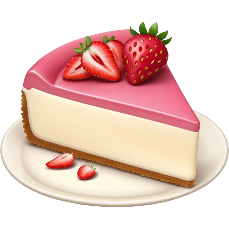 slice of strawberry cheesecake emoji