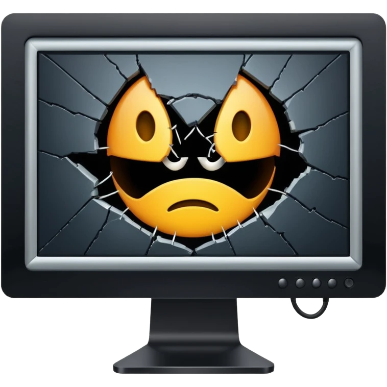 Broken computer monitor with no face  emoji