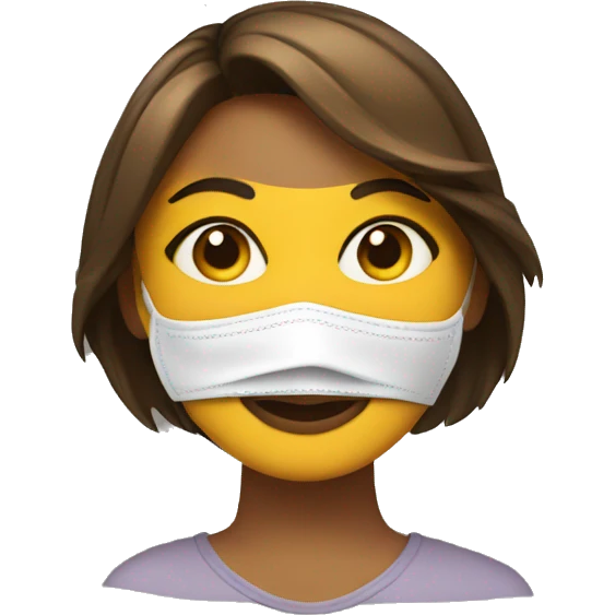 Chica con mascarilla emoji