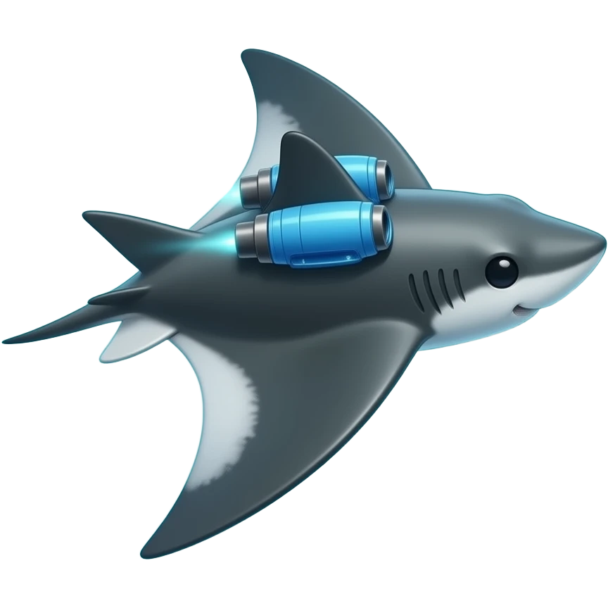 a sting ray with a jetpack on emoji