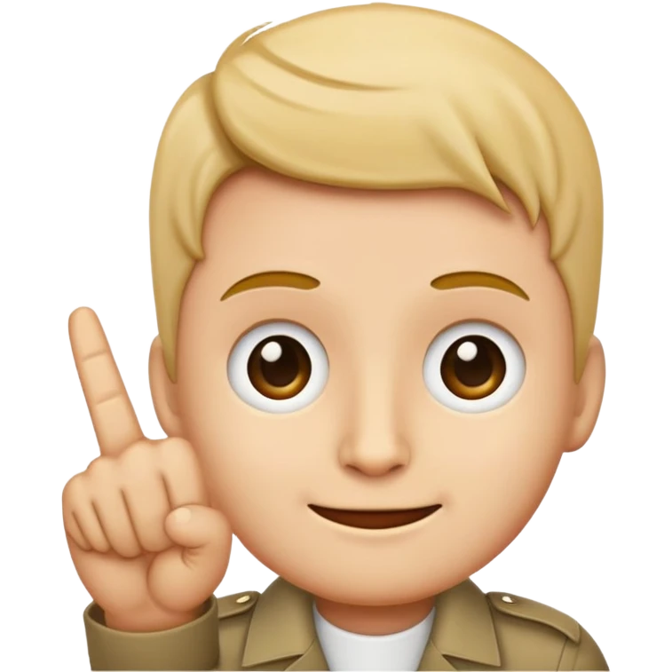 Gerlber emoji der Zeigefinger an der Stirn hat emoji