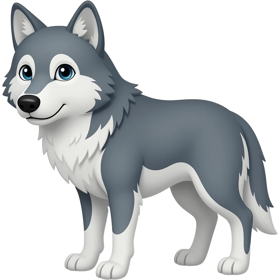The cartoon wolf stands still emoji