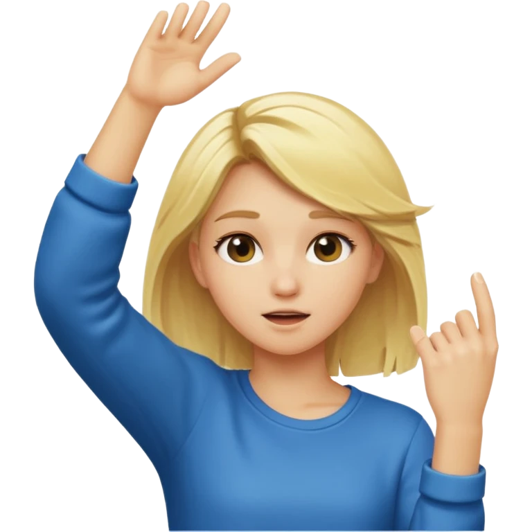 blonde girl dabbing emoji