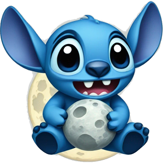 Stitch on moon emoji