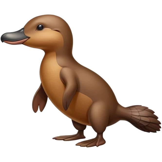 anatomically accurate platypus, correct proportions, proper duck-bill, beaver-like tail, webbed feet, accurate brown fur coloration, natural pose emoji