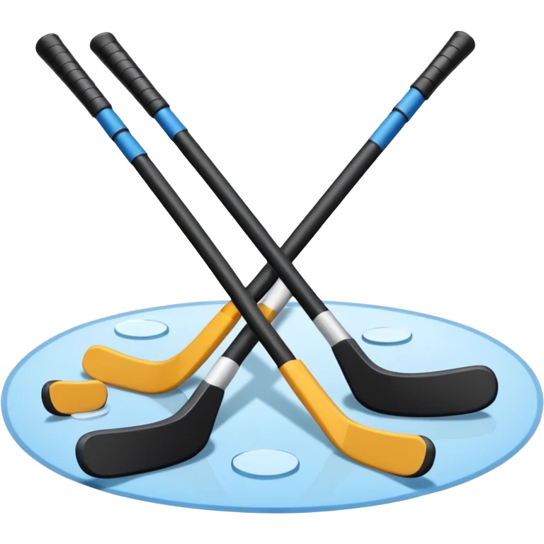 two hockey sticks crossing and a puck emoji