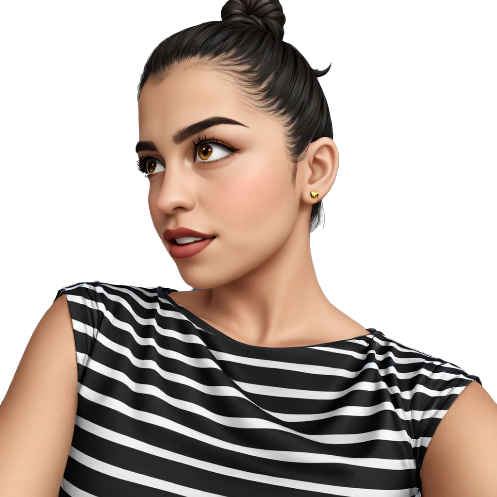 girl in striped outfit emoji