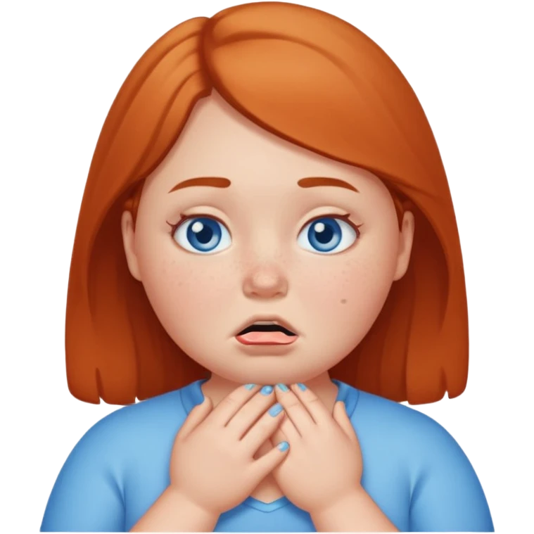We’re not girl with freckles and blue eyes and chubby cheeks pretend pretending to choke herself emoji