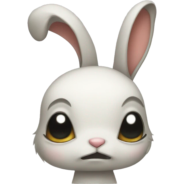 sad rabbit sad big eyes with a head bow emoji