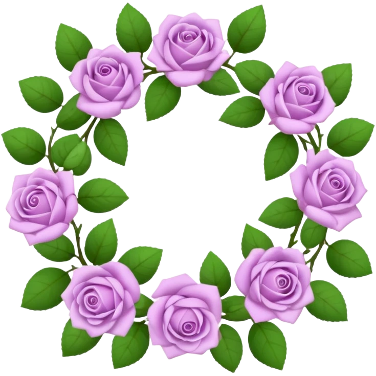 rose flowers wreath light purple emoji