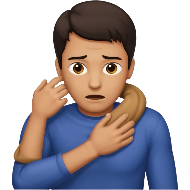 Guy strangling himself emoji