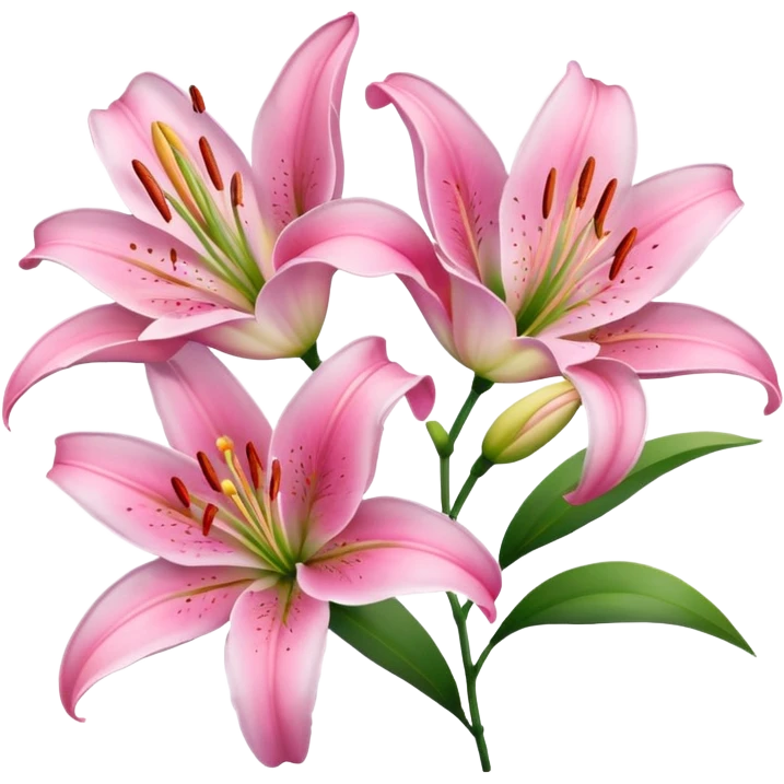 Pink lilies flowers emoji