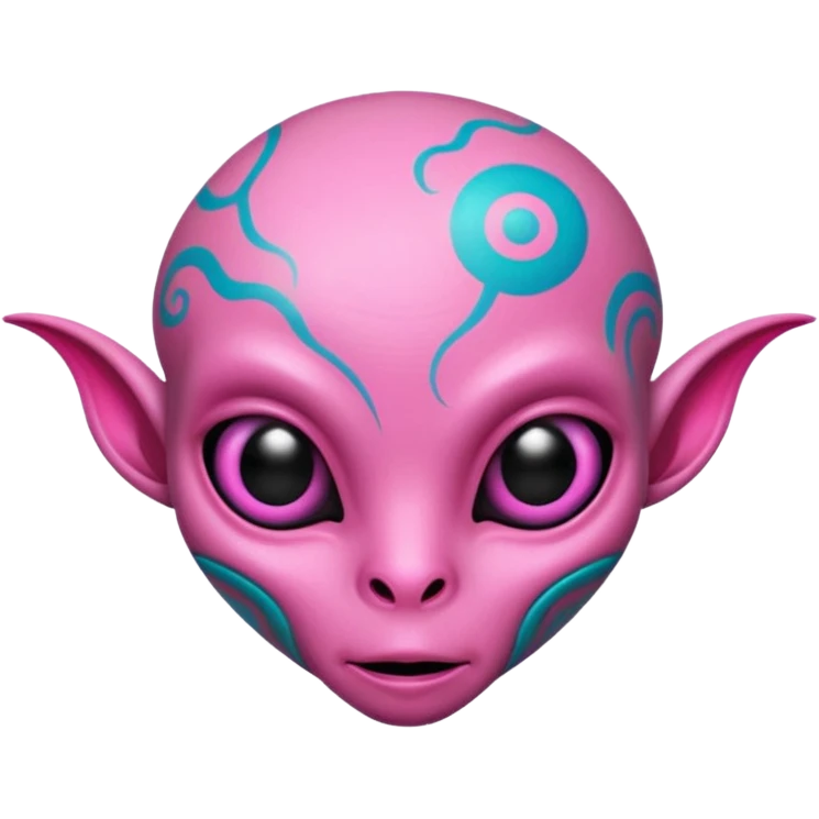 tatted pink alien head emoji