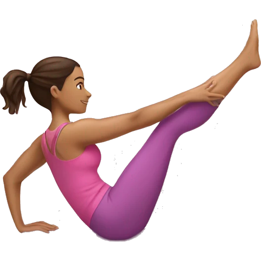 Brunette doing Pilates pink emoji