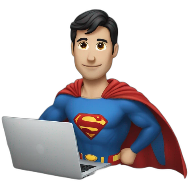 superman with laptop emoji
