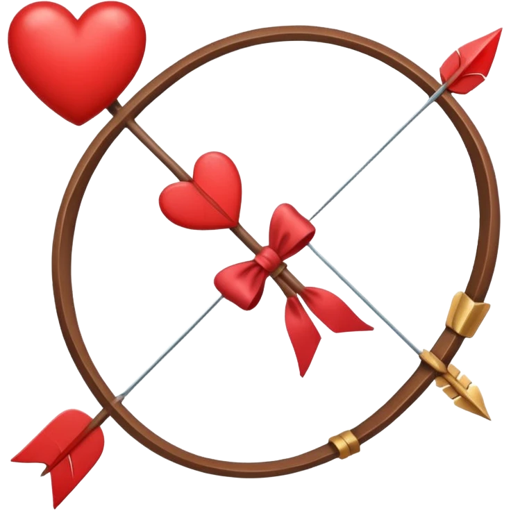 red bow and arrow with heart emoji