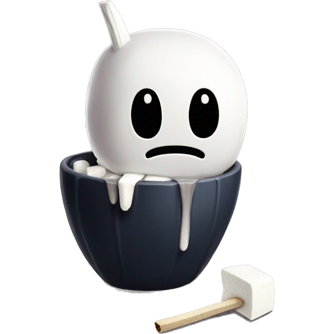 hollow knight character eating mashmallows emoji