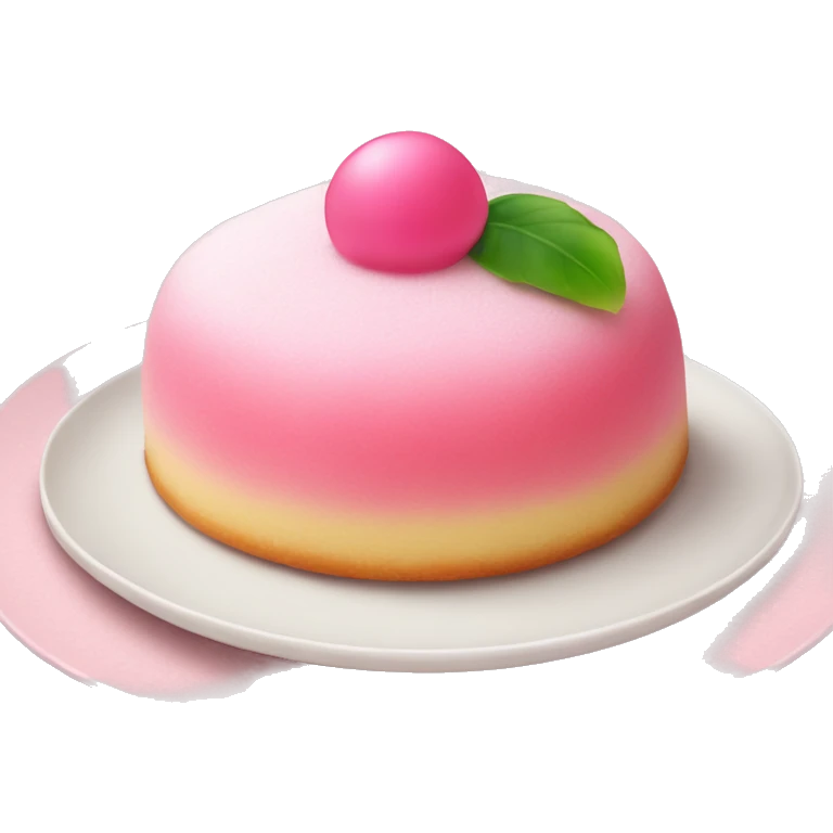 pink mochi cake on a plate emoji