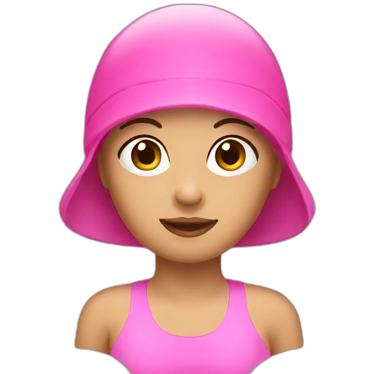 woman pink swim cap emoji
