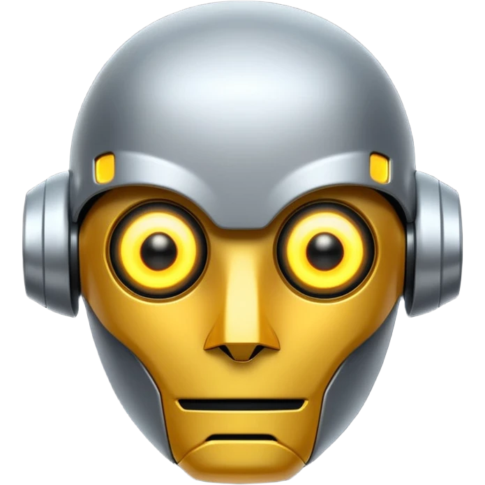 Prompt 13: "…how AI will change the job market."
Graphic: 🤖 Robot head icon (white) glowing yellow eyes.
Animation: Robot pulses with glow.
Background: Transparent.
 emoji