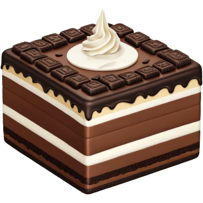oreo cake square shape slim layer emoji