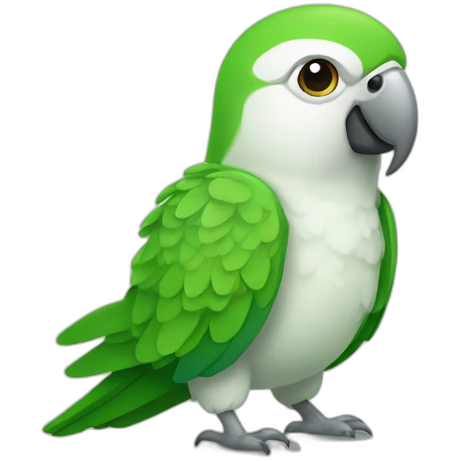 Green and white lil' parrot emoji