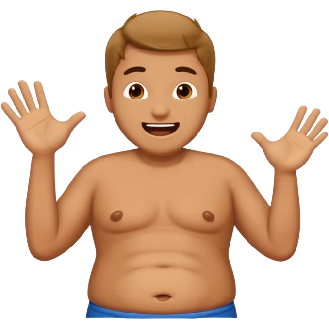 guy slapping his fat belly and he is in glee emoji