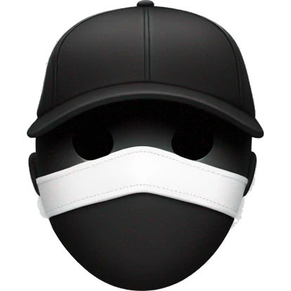 White masked with black baseballcap backwards on had emoji