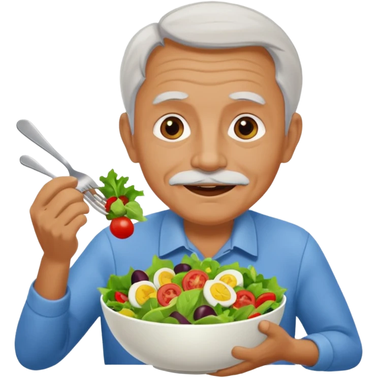 I want to create an emoji of a old  guy eating healthy food emoji