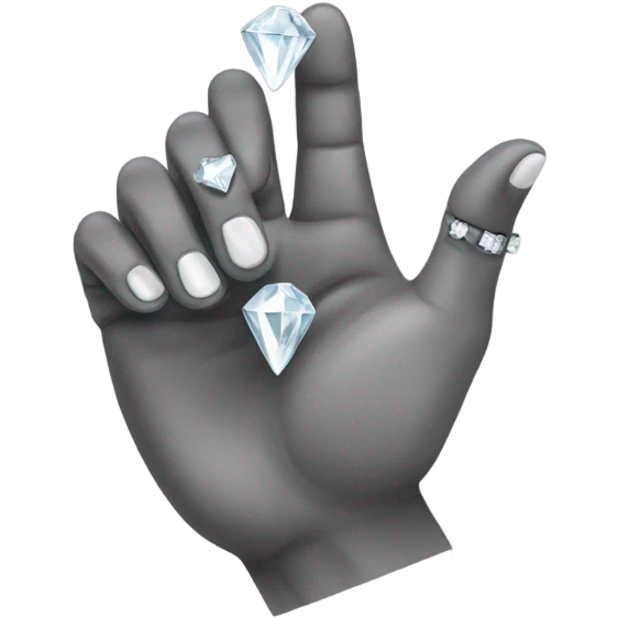 Two hands touching at the thumbs and index fingers to create a diamond emoji