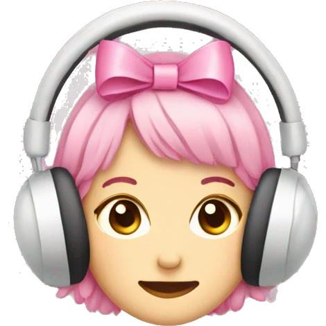 A earmuff with pink bow emoji