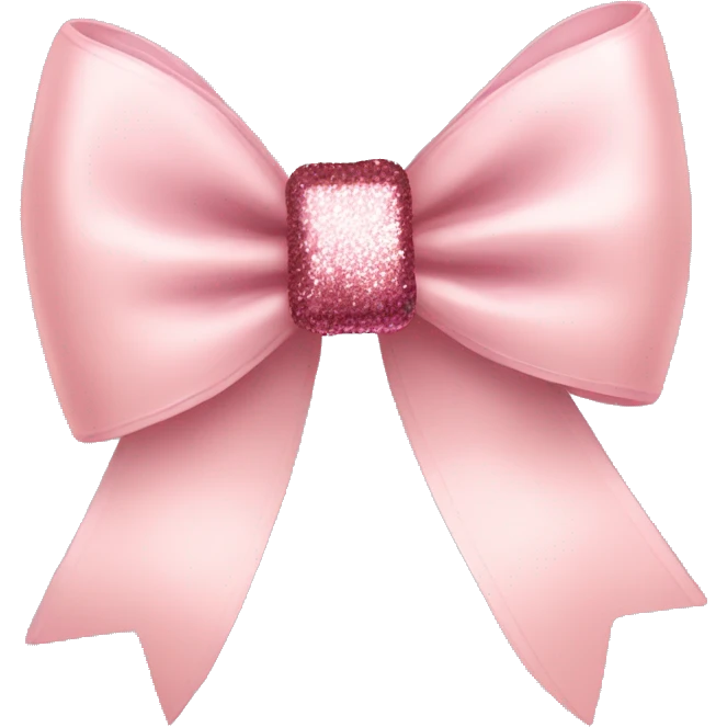 Blush pink bow with glitter emoji