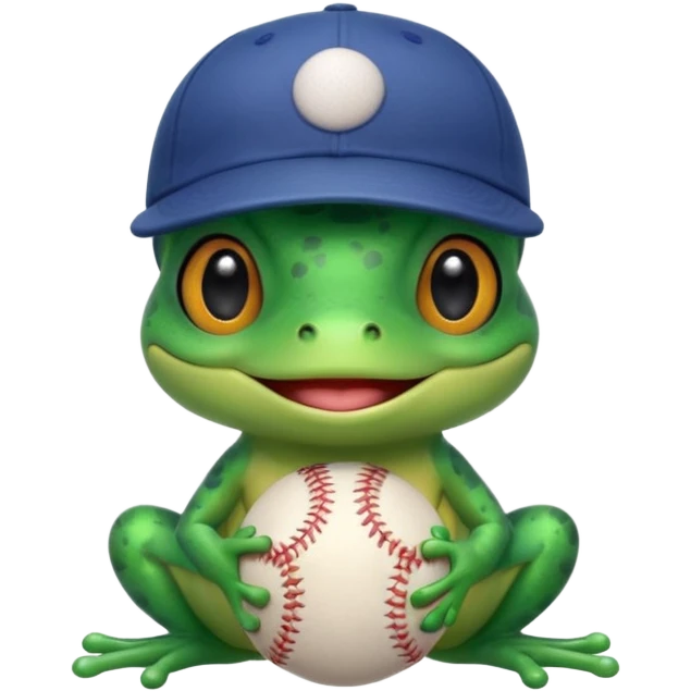Tiny tropic frog wearing a baseball cap emoji