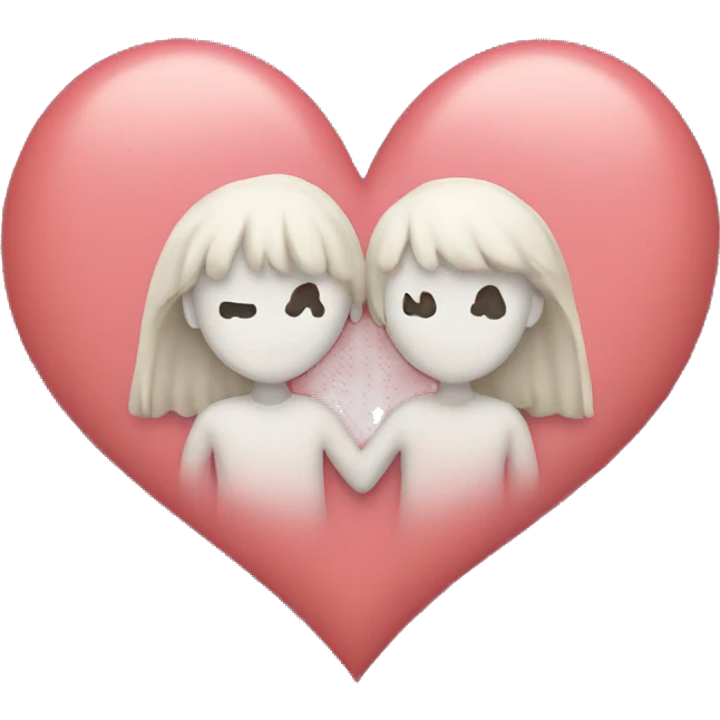 Wit mini heart joining together  emoji