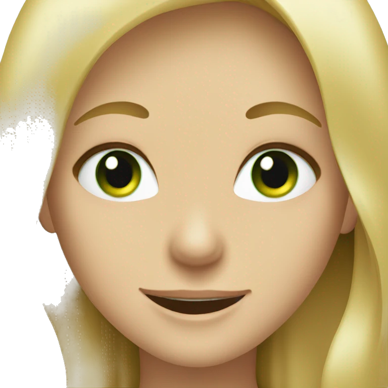 Blonde girl green eyes laughing  emoji
