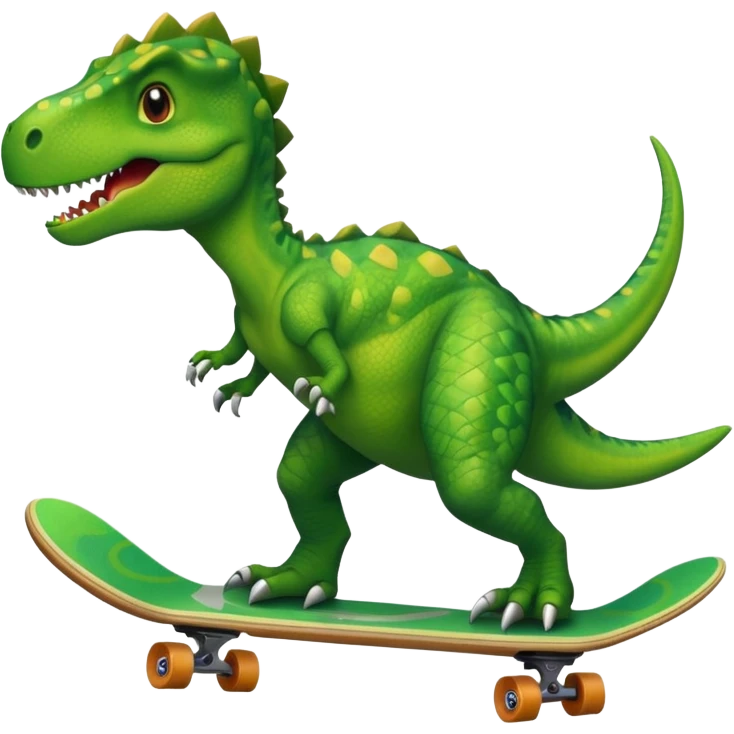 Dinosaur on a skateboard emoji